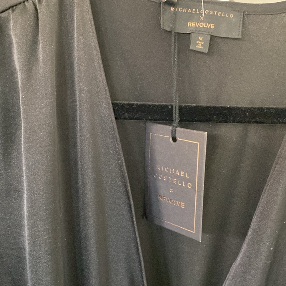 Michael Costello X Revolve Eric Gown Blk Satin size M - Picture 7 of 8